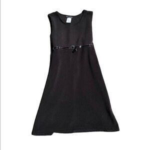 DISCOVERY KIDS Black Tank Dress W/ Belted Waist Size 18